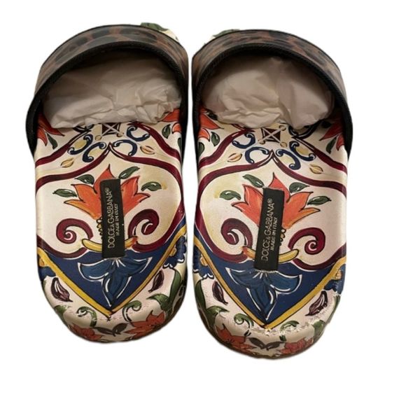 DOLCE & GABANA "Majolica Leopard" Rubber Pool Slides Size 5 - Picture 3 of 7